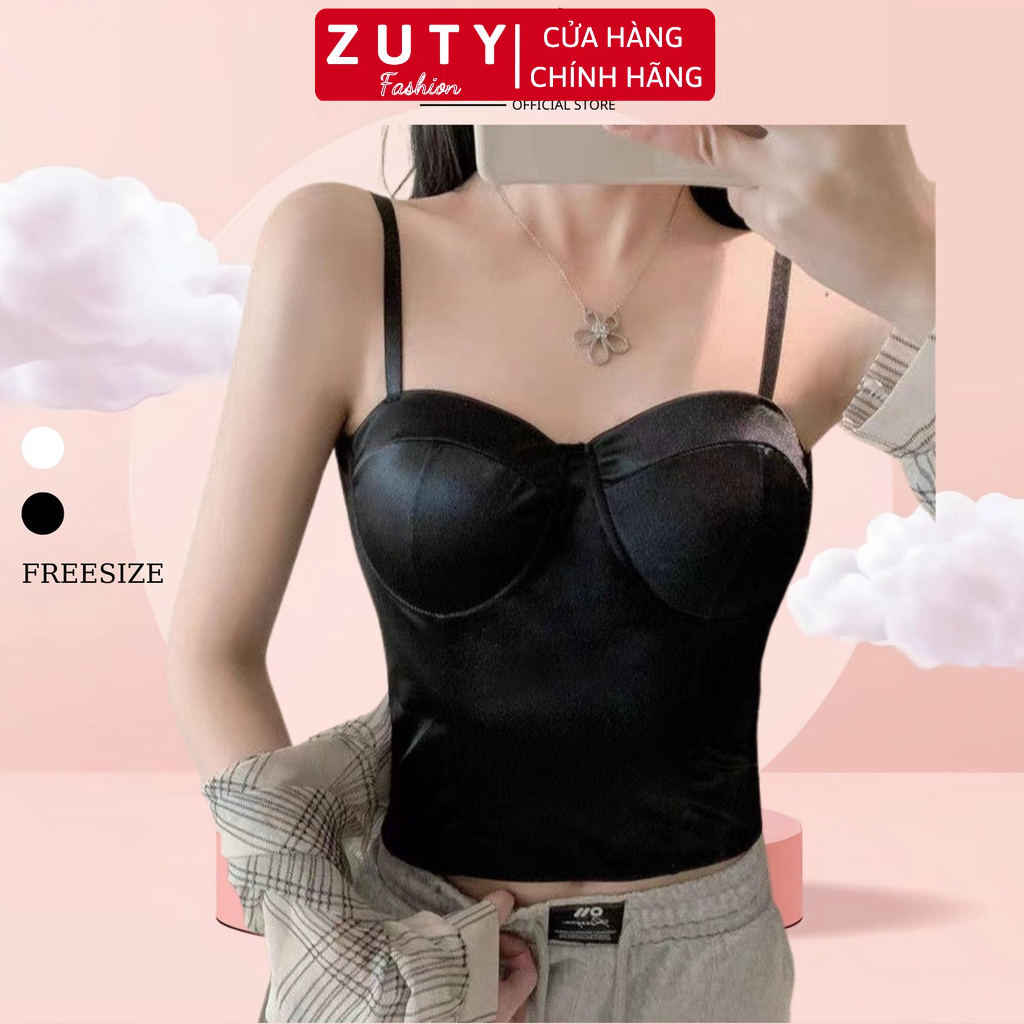Áo bra satin phi bóng 2 dây phi lụa dây mảnh sexy mút đệm mỏng thun phần lưng mặc cao cấp TQ Fashion 0881