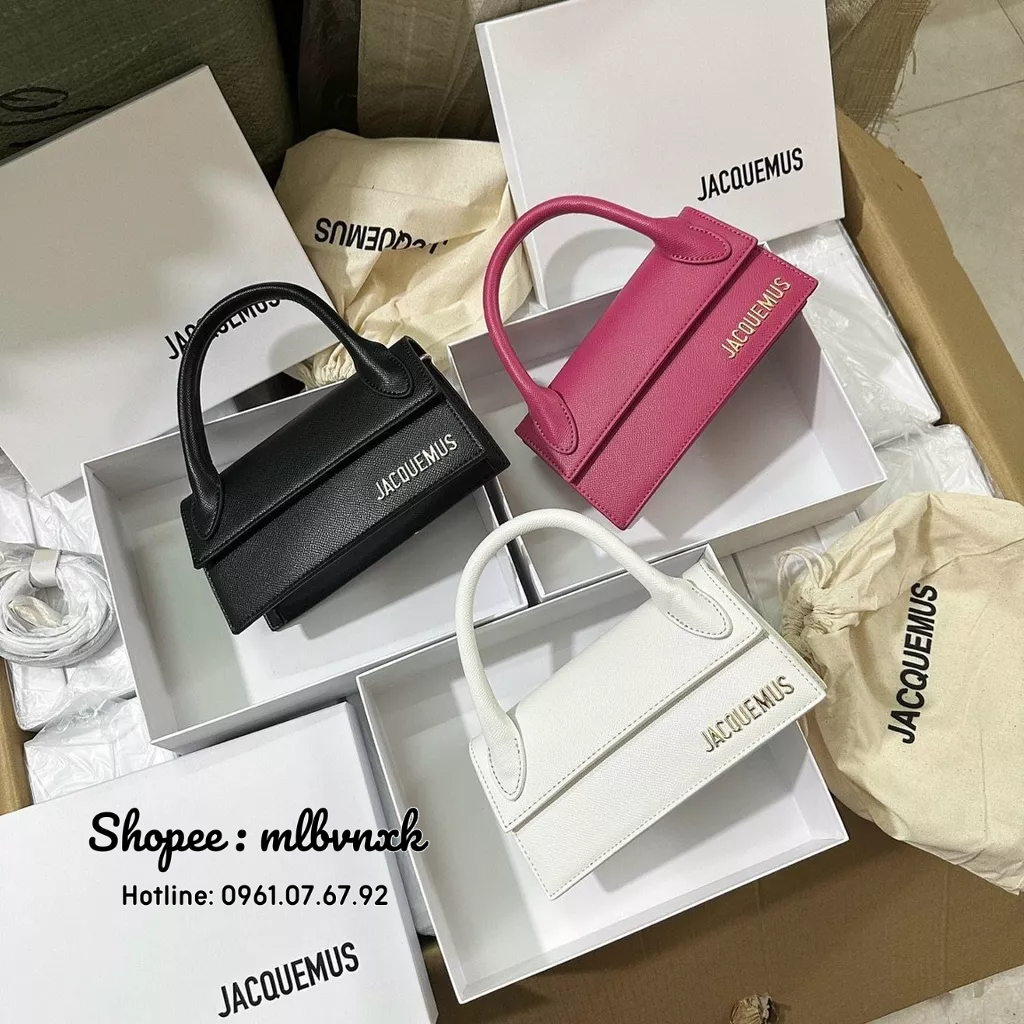 ẢNH THẬT / FULLBOX - Túi Quai Xách Cầm Tay Jacquemus Dáng Ngang Kèm Túi Vải Hãng - JAC 188