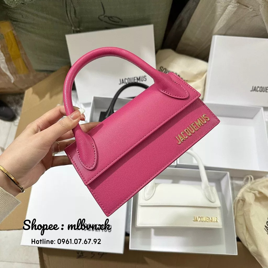 ẢNH THẬT / FULLBOX - Túi Quai Xách Cầm Tay Jacquemus Dáng Ngang Kèm Túi Vải Hãng - JAC 188