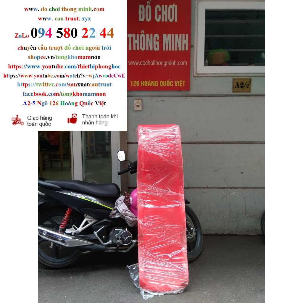 Cầu trượt cho bé bán riêng phần máng nhựa không kèm đế leo,máng nhựa dài 1 mét 45, hỗ trợ vận chuyển nếu Ib shop