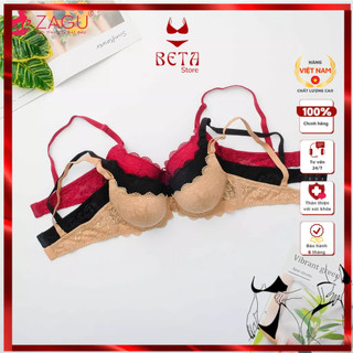  Áo Ngực Phối Ren, Mút Vừa, Đệm Nhét Ngực Tháo Rời, ZAGU 5104