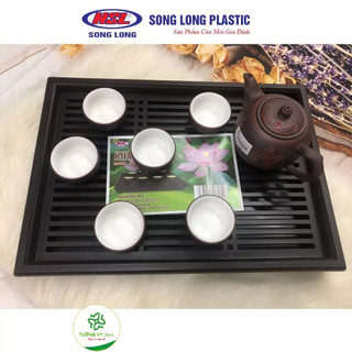 Khay trà đựng ấm chén nhựa Song long