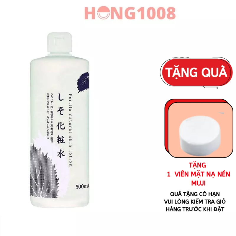 Nước hoa hồng lá tía tô Perilla Natural Skin Lotion 500ml Nhật Bản