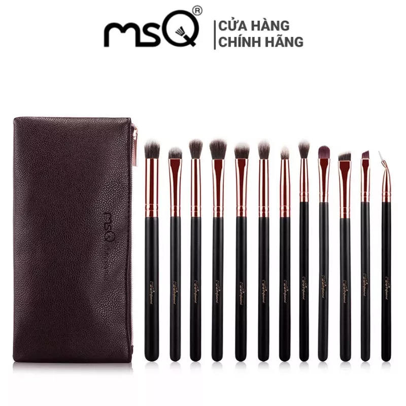 Bộ cọ trang điểm mắt 12 cây MSQ rose gold