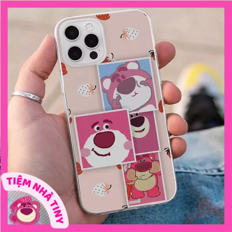 Set 50 sticker gấu dâu losto chống thấm nước - Combo 50 hình dán gấu hồng lotso trang trí mũ bảo hiểm điện thoại laptop