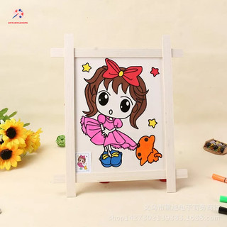 Tranh tô màu bằng gỗ cho bé trai tặng kèm màu nước và cọ giúp bé Sáng tạo và rời xa điện thoại