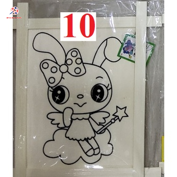 Tranh tô màu bằng gỗ hình công chúa tặng kèm màu nước và cọ giúp phát triển năng khiếu hội hoạ