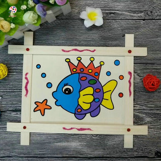 Tranh gỗ tô màu cho bé gái tặng kèm 1 vỉ 8 màu cơ bản và 1 cọ giúp bé phát triển năng khiếu hội họa