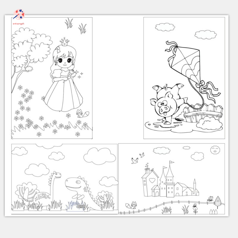 Tranh tô màu bằng vải toan 20x30 tặng sơn acrylic 12 màu + 2 cọ vẽ giúp bé phát triển năng khiếu hội họa