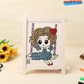 Tranh gỗ tô màu kích thước A4 tặng vỉ 8màu + 1 cọ giúp bé phát triển năng khiếu hội họa