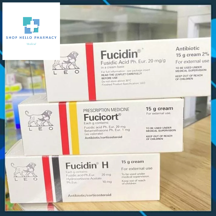 Kem bôi da Fucicort/Fucidin/Fucidin H 15g bôi ngứa da