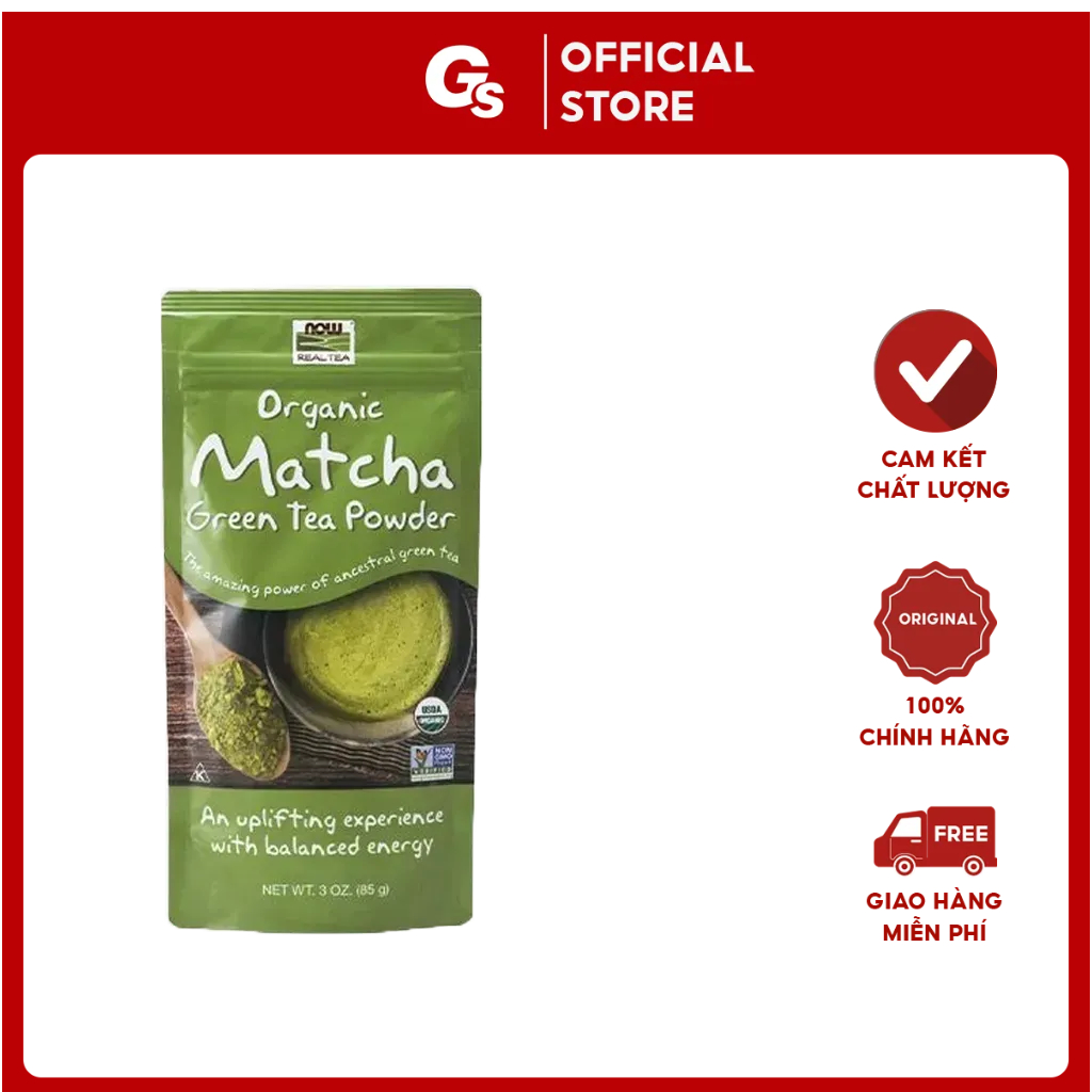 Bột trà xanh matcha Now Organic Matcha Green Tea (85g) - 85 Servings nhập khẩu Mỹ - Gymstore