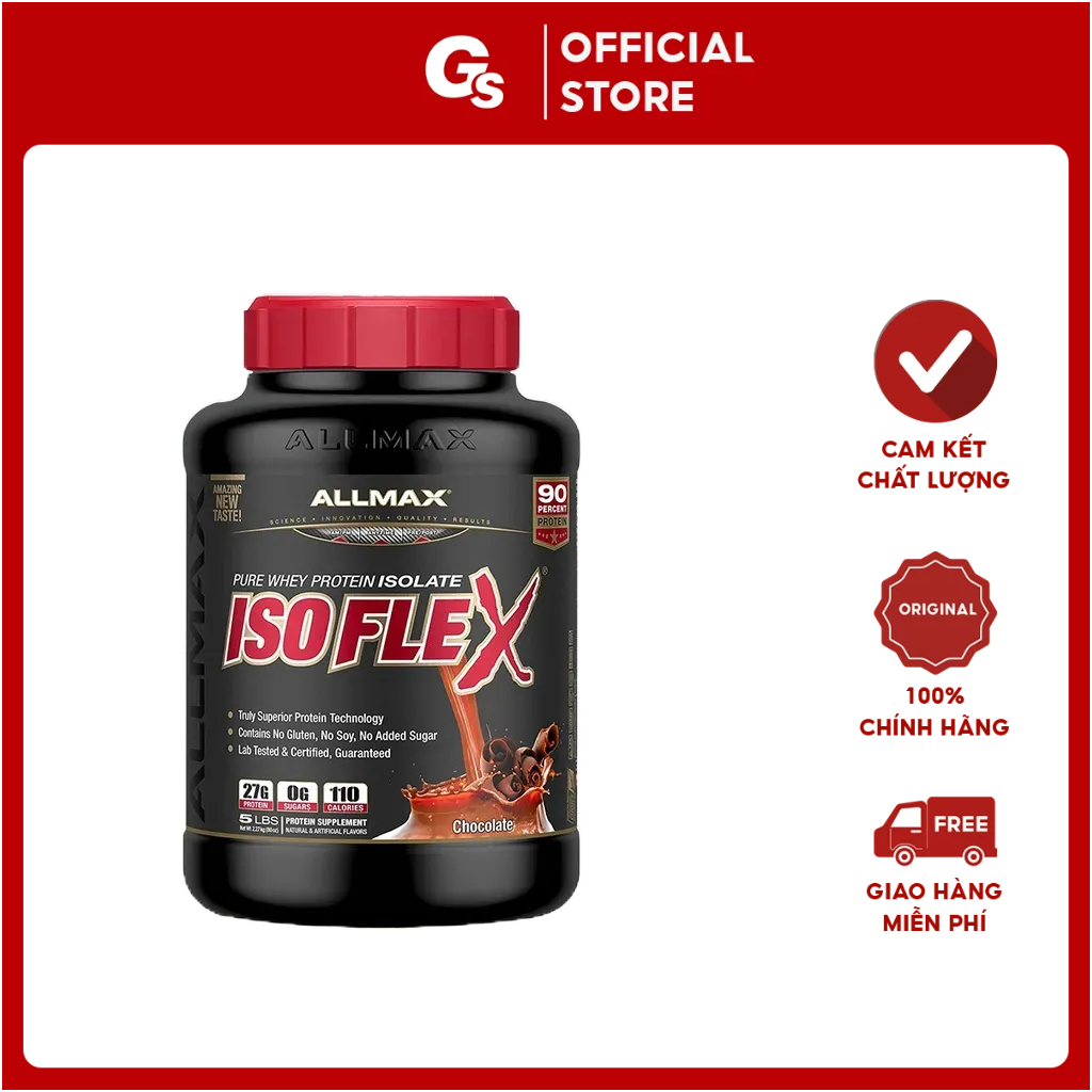 Sữa Tăng Cơ - Whey Protein - Allmax Nutrition ISOFLEX,5lbs (75 lần dùng) - hỗ trợ tăng cơ và phục hồi cơ bắp