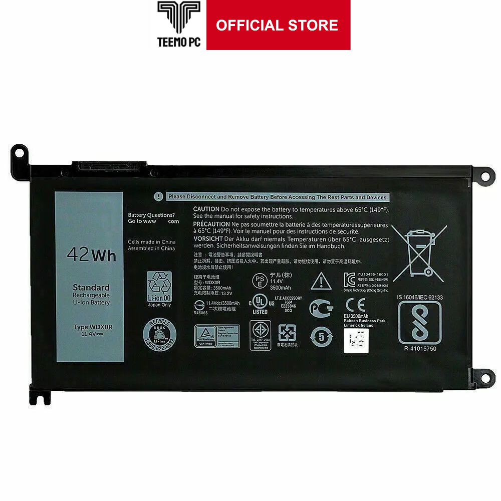 Pin Cho Laptop Dell Inspiron 15 5000 5579 5580 5584 - 42Whr - Hàng Zin New Seal TEEMO PC TEBAT1277