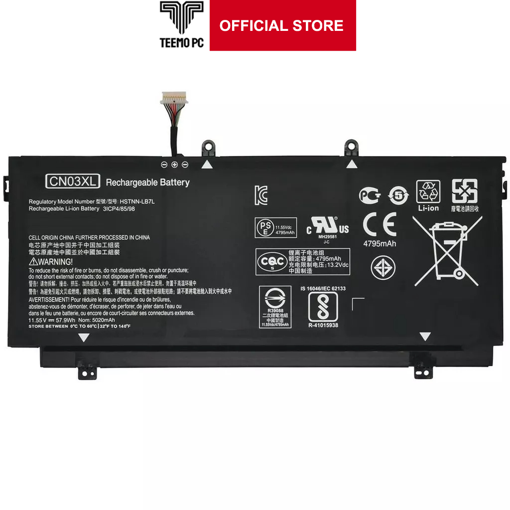 Pin Cho Laptop Hp Envy 13-Ab 13T-Ab 11.55V 58Wh -Cn03Xl - Hàng Zin New Seal TEEMO PC TEBAT1003