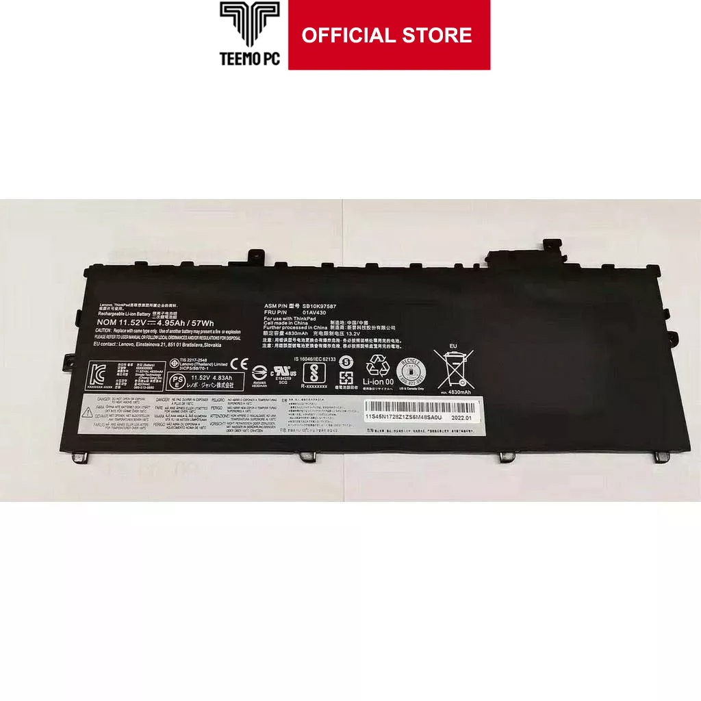 Pin Cho Laptop Lenovo Thinkpad X1 Carbon Gen 6 01Av429 01Av430 01Av494 - Hàng Zin New Seal TEEMO PC TEBAT169