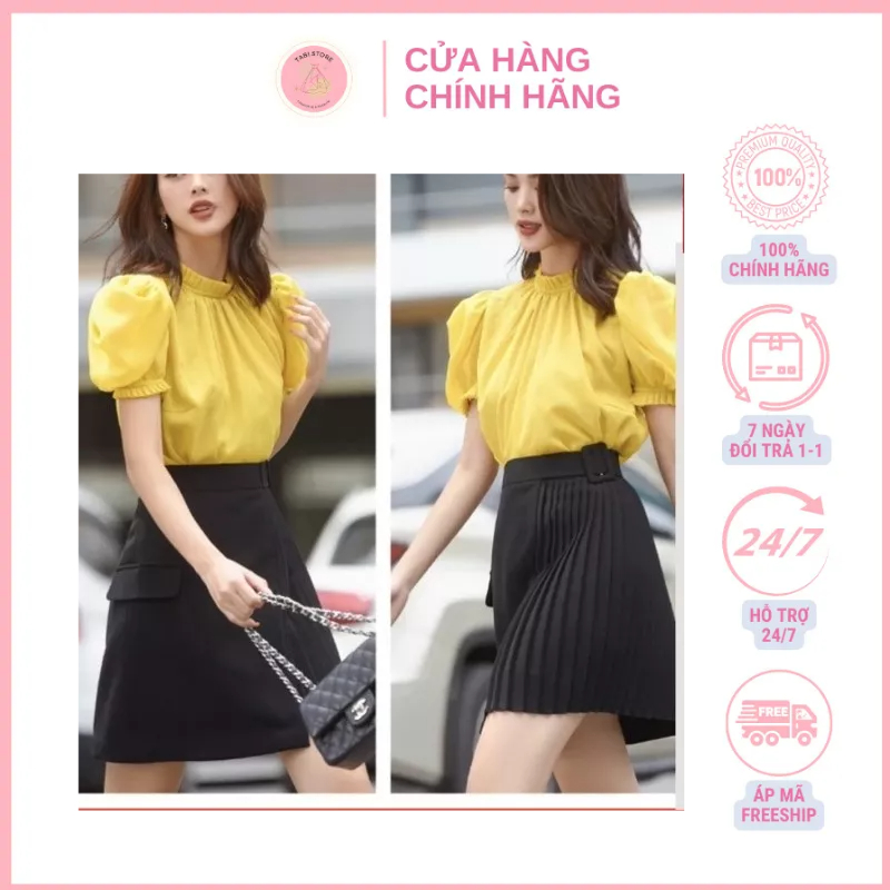 Áo kiểu nữ ngắn tay G59 thiết kế chất đẹp mặc mát không bị nhăn dễ phối hợp với các loại quần và chân váy thời trang