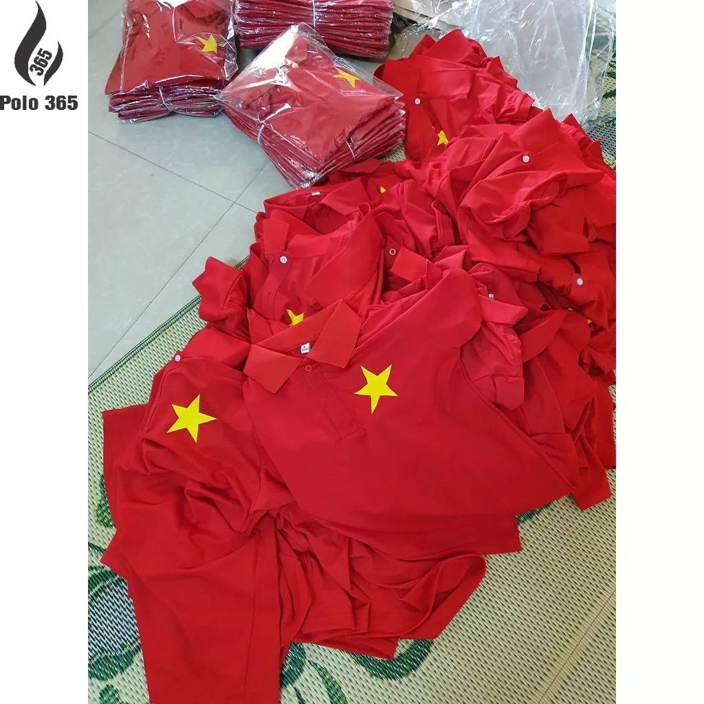 Áo Thun polo Cờ Đỏ Sao Vàng Việt Nam có cổ - Chất cá sấu poly