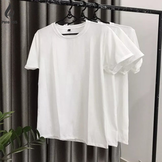 Áo Thun Màu Trắng Trơn Nam Nữ Vải Dày Mịn Giá Rẻ Đủ Size Cho Mọi Lứa Tuổi - chất cotton 65/35