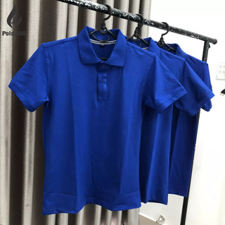 Áo thun đồng phục có cổ xanh dương -xanh bích nam nữ - cá sấu poly 4 chiều