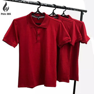 Áo polo thun có cổ cá sấu 4 chiều đỏ đô cho nam và nữ - chất liệu cá sấu poly 4c