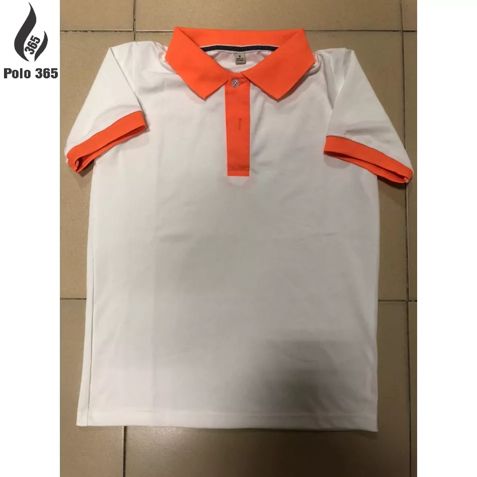 Áo đồng phục nhóm.áo họp lớp,công ty, gia đình,phối trắng cổ cam Chất vải poly thoáng mát - AT043