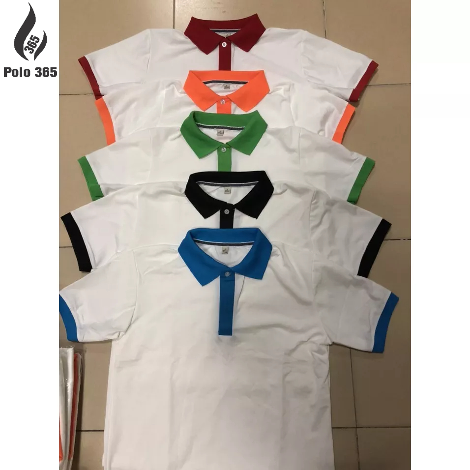 Áo đồng phục nhóm.áo họp lớp,công ty, gia đình,phối trắng cổ cam Chất vải poly thoáng mát - AT043