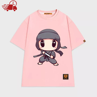Áo thun tay lỡ unisex áo phông trơn nam nữ Ninja mini vui nhộn