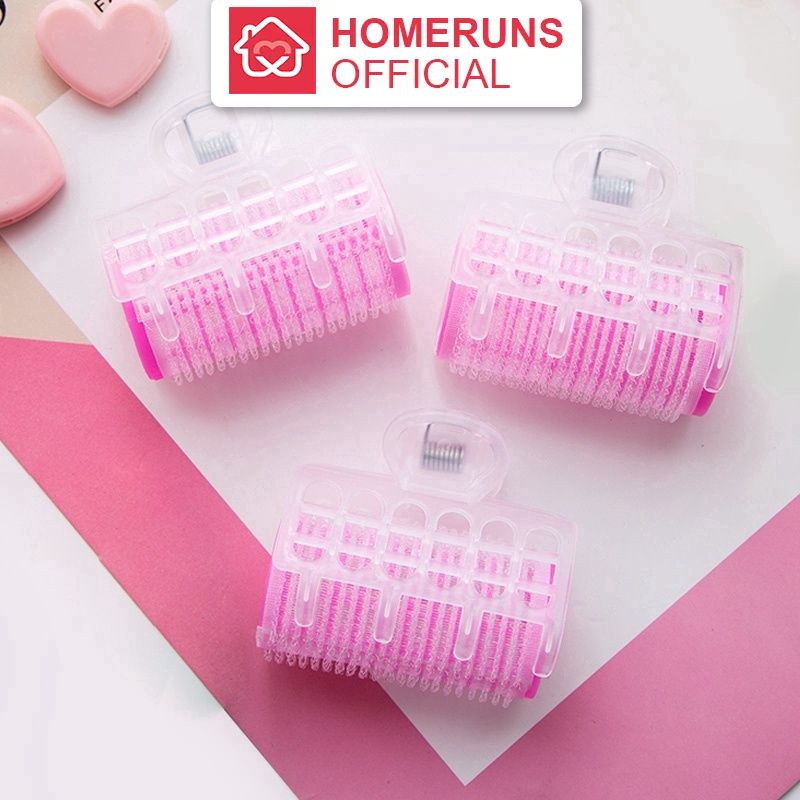 Lô cuốn tự dính, lô cuốn phồng tóc xoăn tự dính có kẹp nhựa 2in1 #A10