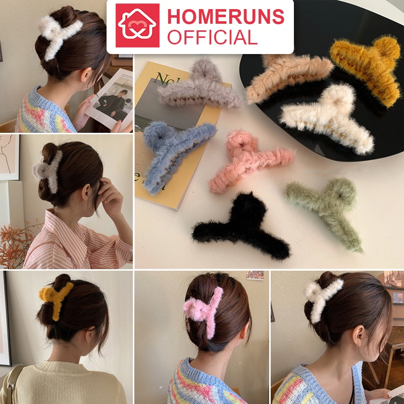 Kẹp Tóc Càng Cua Bông Phong Cách Hàn Quốc Thời Trang Thu Đông Thanh Lịch Dễ Thương #B43