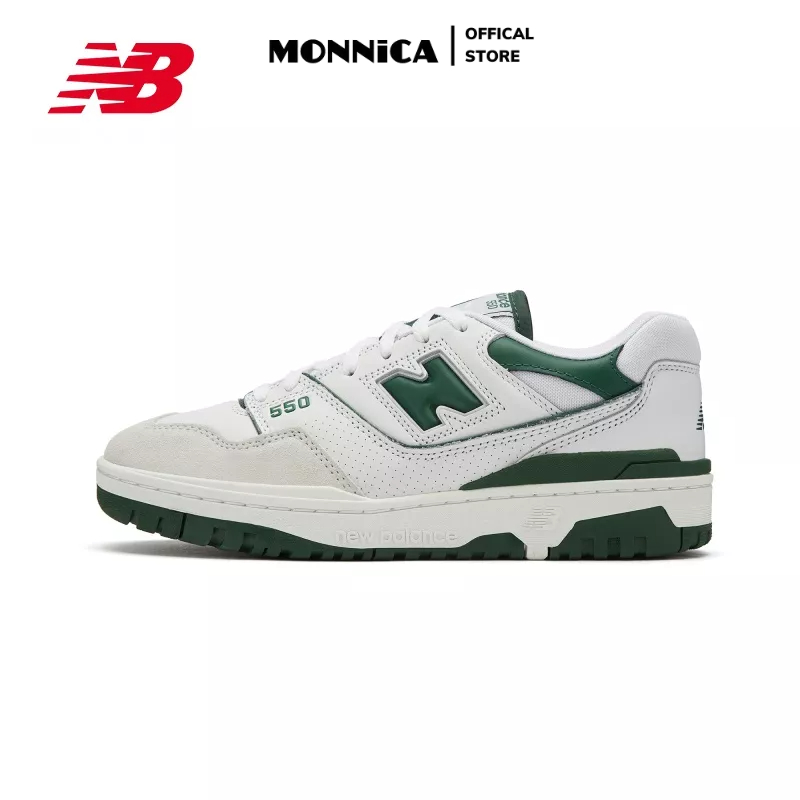 Giày New Balance 550 White Green, Giày Thể Thao NB 550 Trắng Xanh Cao Cấp Cổ Thấp Siêu Hot Full Box Bill