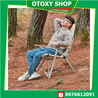 Ghế xếp du lịch dã ngoại câu cá khung thép gấp gọn đi cắm trại du lịch size lớn có tựa tay otoxy