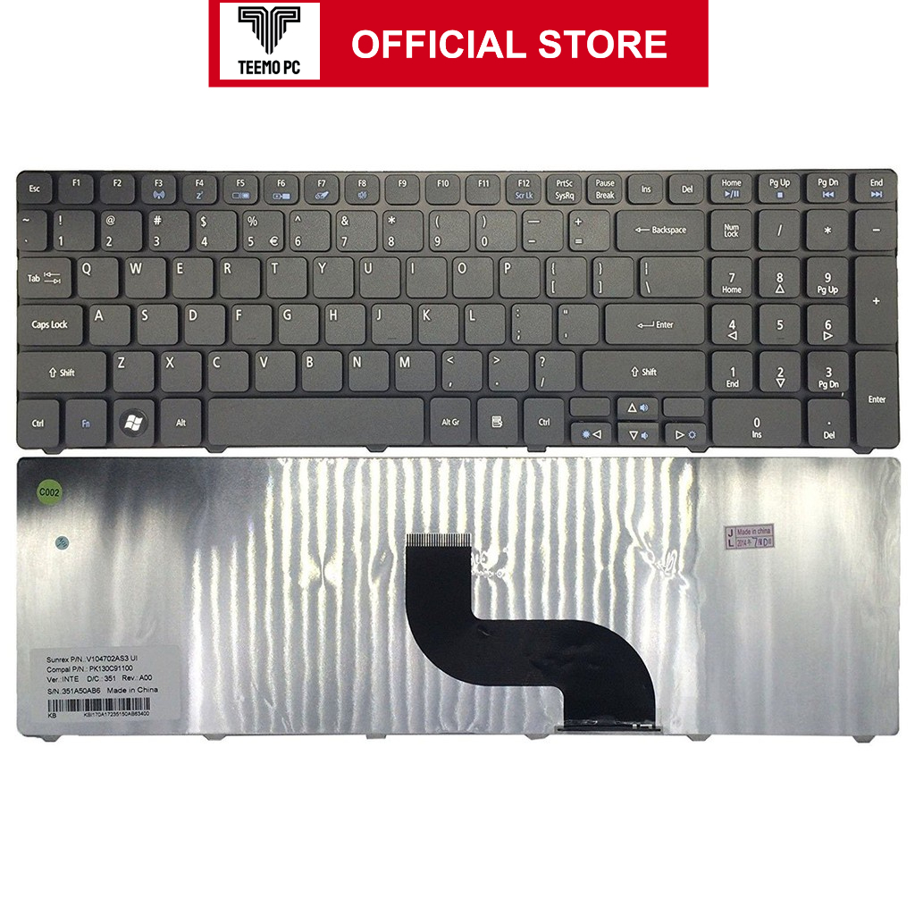 Bàn Phím Cho Laptop Acer 5810 5338 5410 5538 5542 5625 5735 5736 5740 5745 - Hàng Zin New Seal TEEMO PC KEY1311