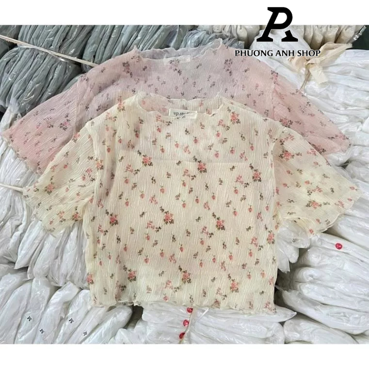 Set áo giấy hoa nhí kèm quây- Mã 0001