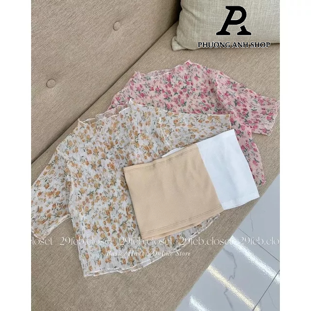 Set áo giấy hoa nhí kèm quây- Mã 0001