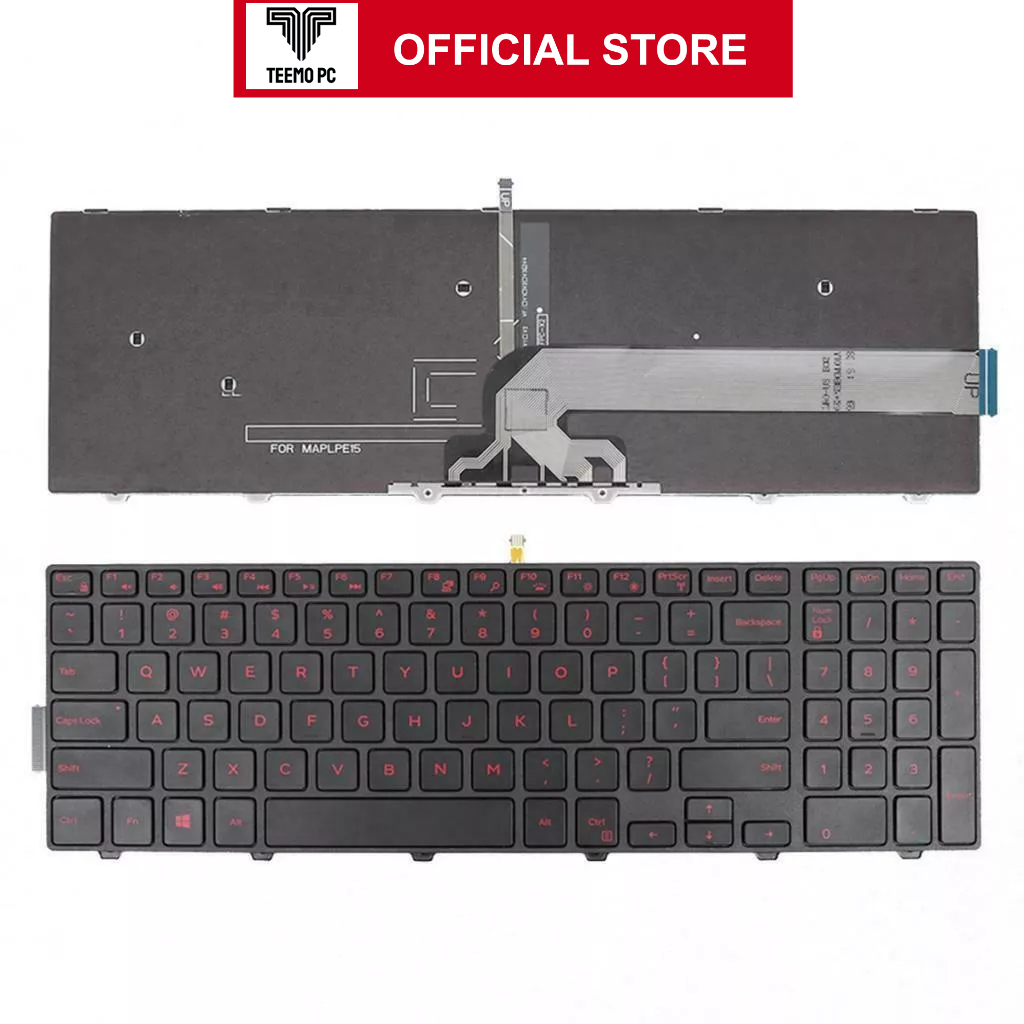 Bàn Phím Cho Laptop Dell Inspiron Gaming 15-5576 5577 Led Đỏ - Hàng Zin New Seal TEEMO PC KEY877
