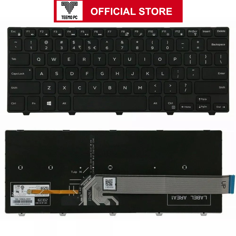 Bàn Phím Cho Laptop Dell Vostro 5458 5489 Latitude 3450 Inspiron 5459 3442 3443 Có Đèn Nền TEEMO PC KEY876