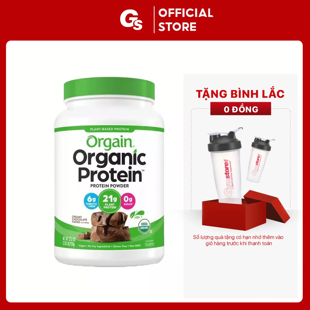 Bột Protein, thực vật hữu cơ Orgain Organic Protein nhập khẩu Mỹ - Gymstore hỗ trợ ăn kiêng, ăn chay, giảm cân