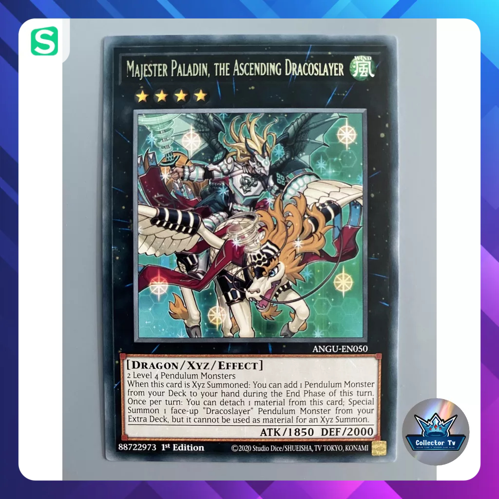 Thẻ bài YugiOh! (UK) - ANGU-EN050; Majester Paladin, the Ascending Dracoslayer - RARE Reprint