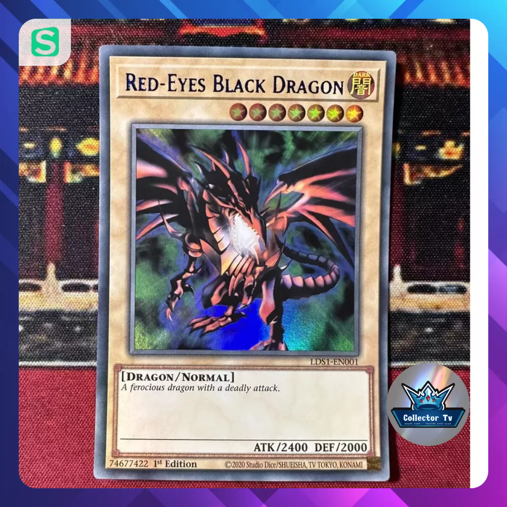 Thẻ bài YugiOh! (UK) - LDS1-EN001; Red-Eyes Black Dragon; Ultra Rare (Blue)
