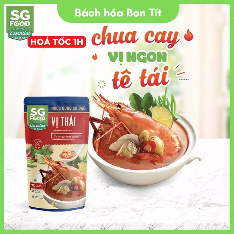 Lẩu Thái SG Food, Gia Vị Lẩu, Lẩu Nấm, Lẩu Chay, Nước Lẩu Thái, Lẩu Thái Chay 180g