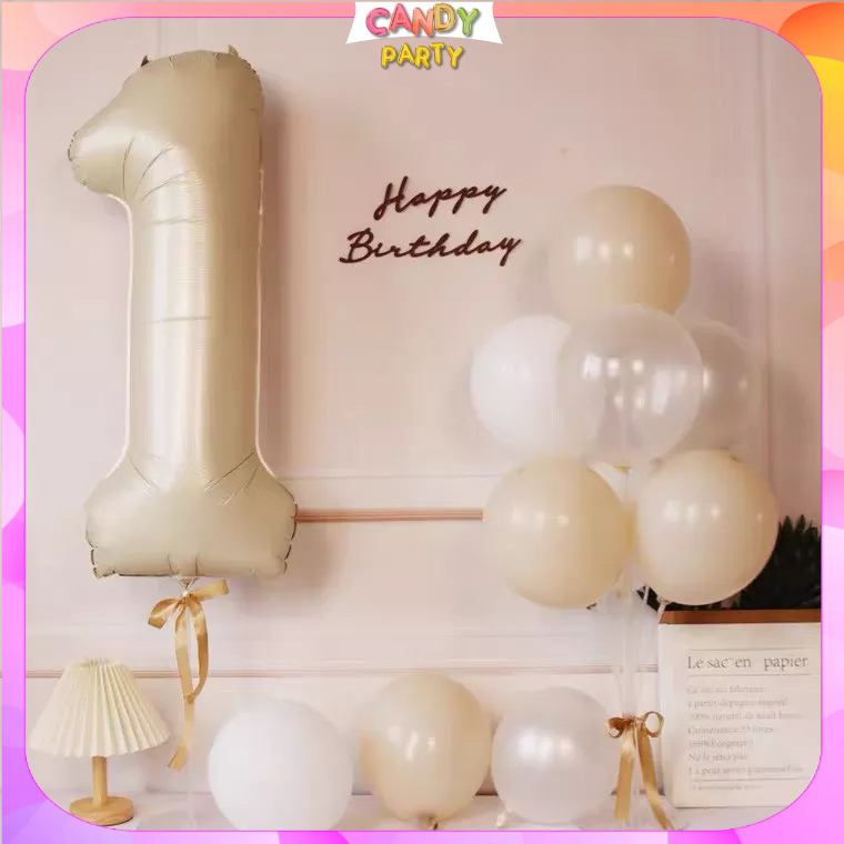 Set Bóng Bay Chụp Hình Sinh Nhật Tại Nhà Siêu Đơn Giản Tinh Tế Nhẹ Nhàng CANDY03