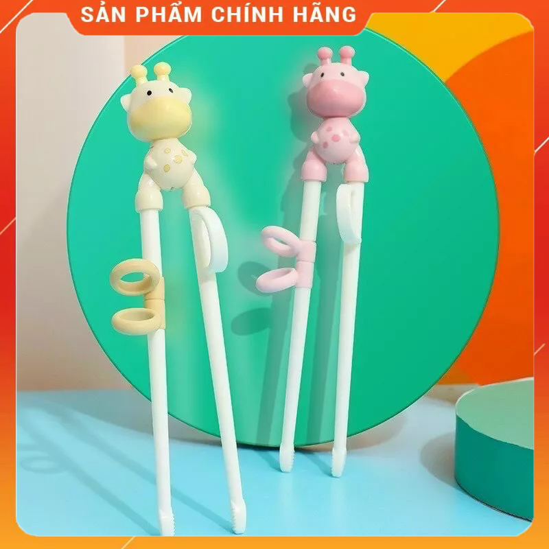 SET ĐŨA GÀ TẬP ĂN KÈM THÌA DĨA CHO BÉ CÓ HỘP ĐỰNG SIÊU XINH