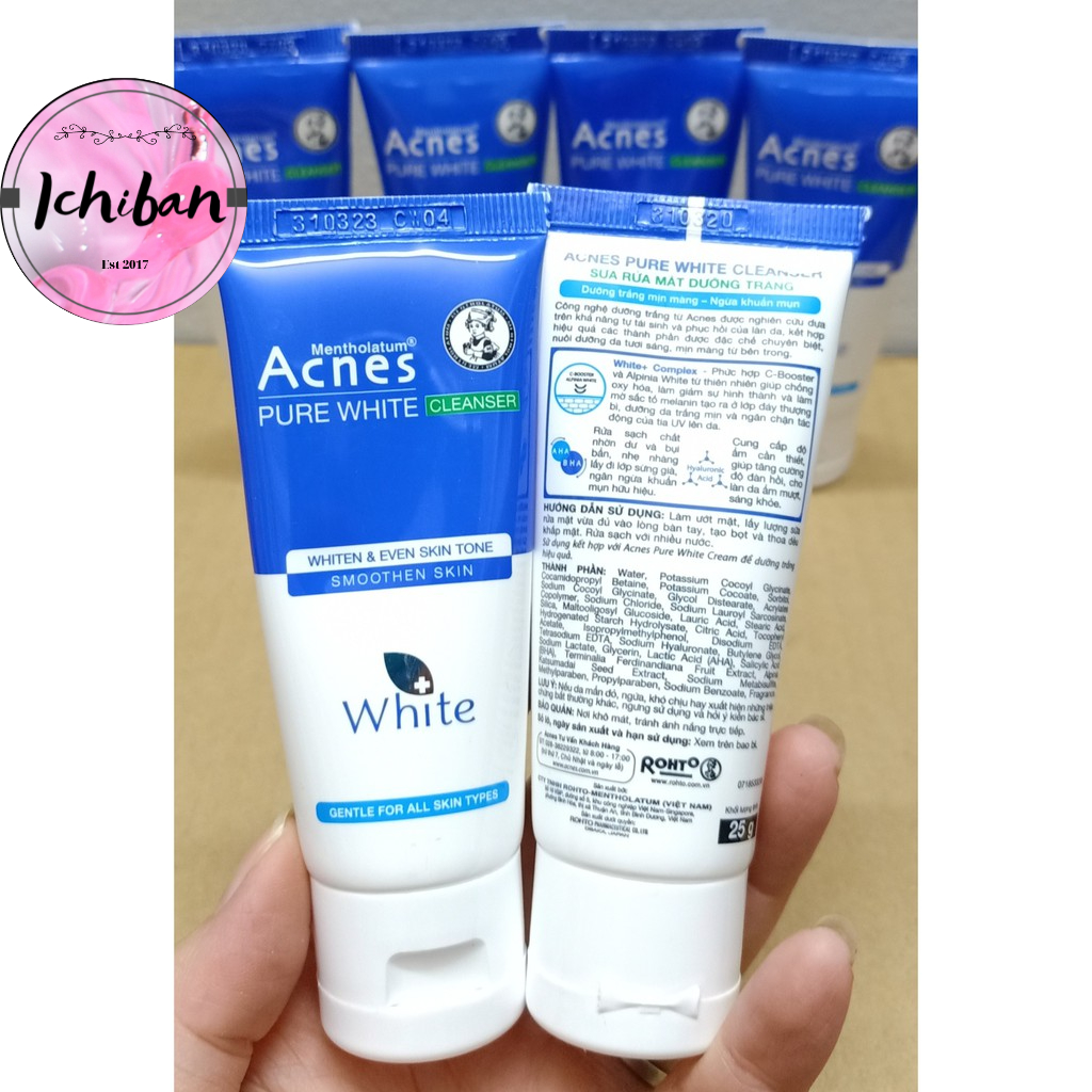 Kem rửa mặt Acnes Pure White dưỡng trắng kháng khuẩn