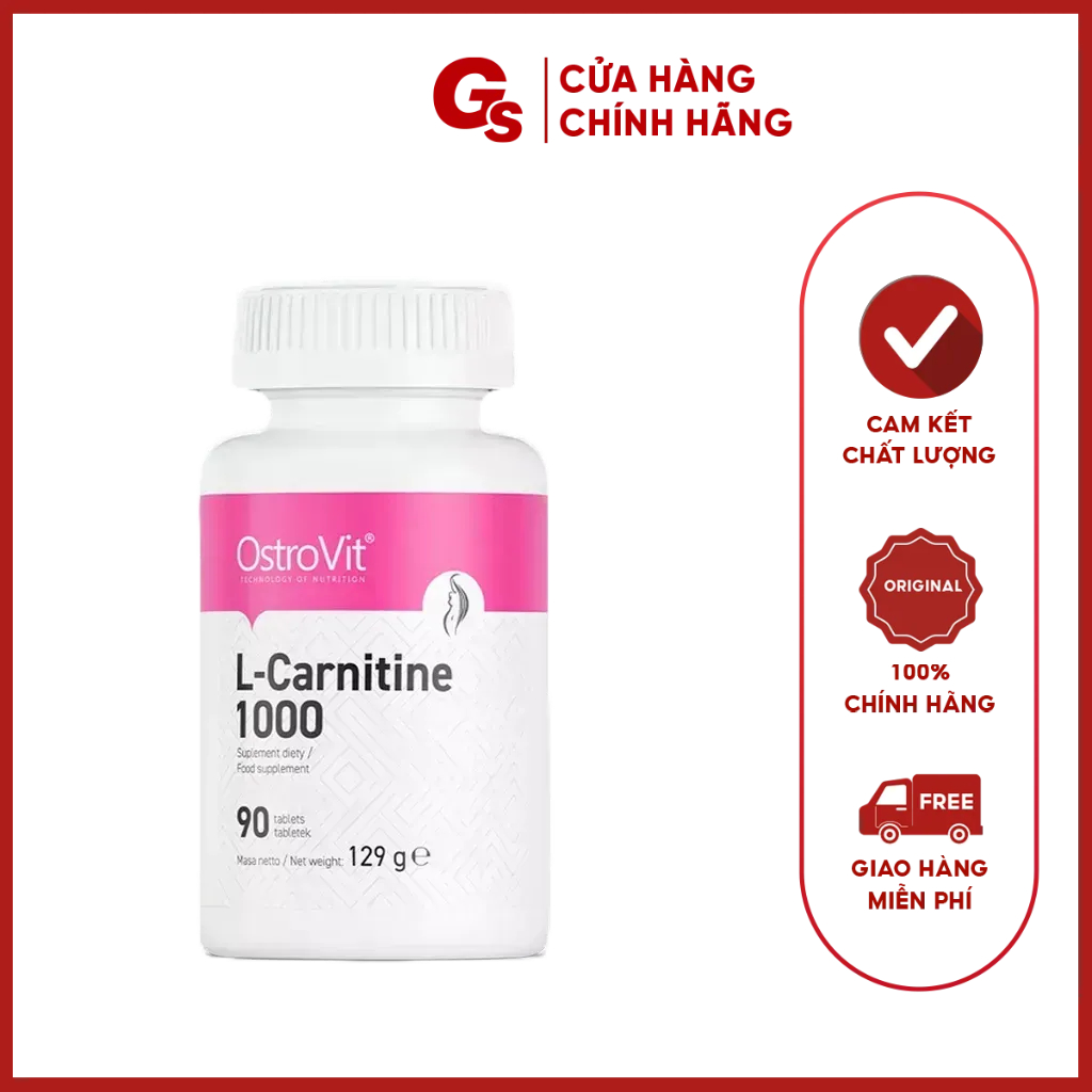 Viên uống giảm cân Ostrovit L-Carnitine 1000mg (90 Tablets) nhập khẩu Ba Lan giảm thèm ăn, tăng sinh nhiệt