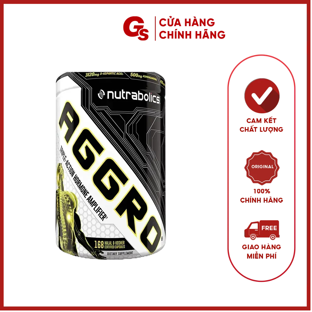 Viên uống Nutrabolics Aggro gia tăng hormone, testosterone nam tự nhiên, tăng cơ nạc, hiệu suất luyện tập