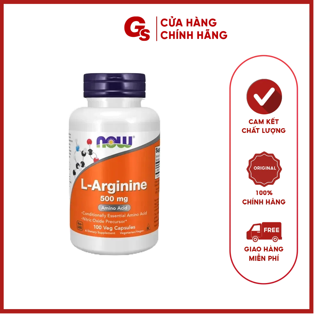 Viên uống Vitamin Now L-Arginine (1000mg) nhập khẩu Mỹ tăng sức mạnh luyện tập, bảo vệ, phục hồi cơ bắp, đốt cháy mỡ