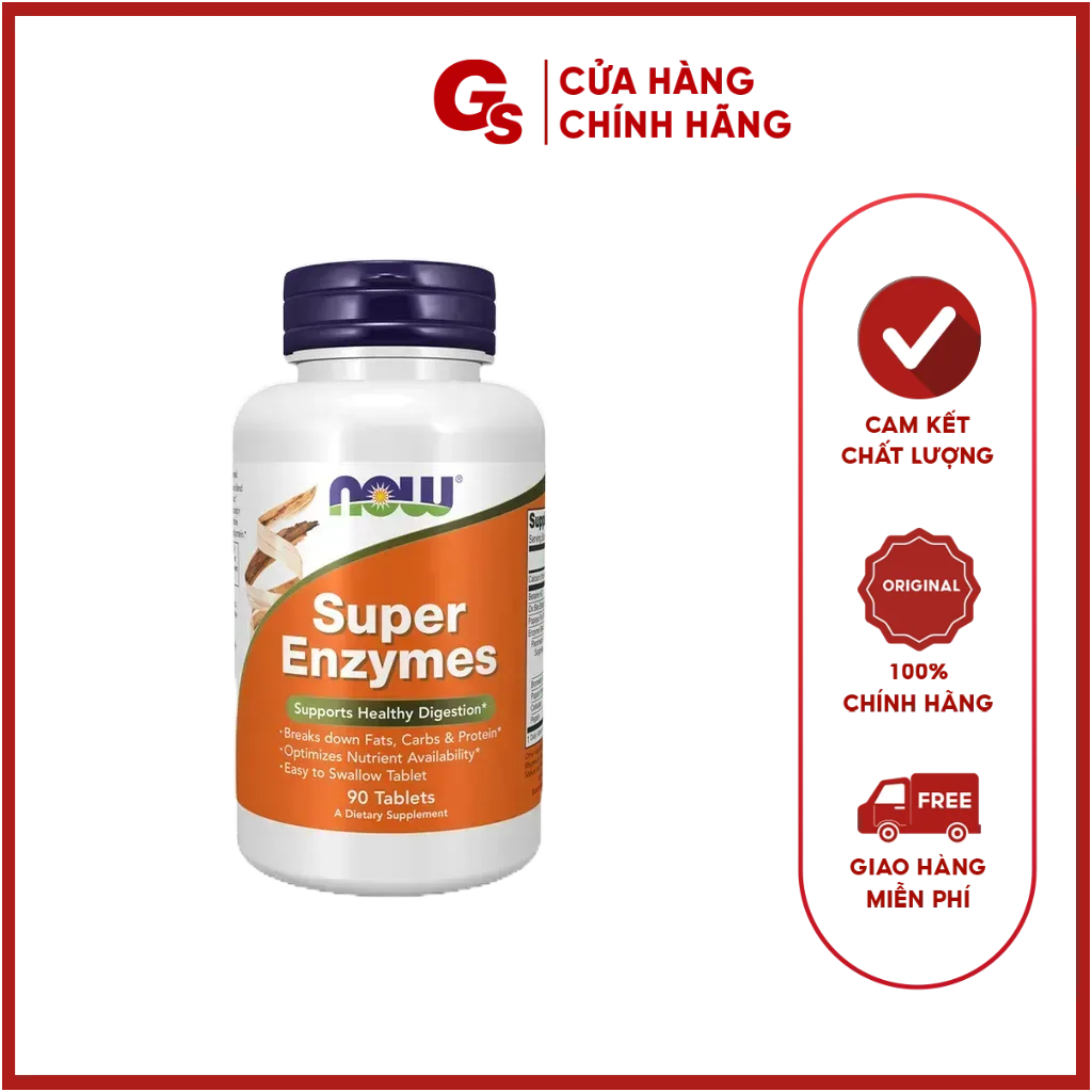 Men Tiêu Hóa Now Super Enzym - Hỗ trợ tiêu hóa, hấp thụ tốt hơn