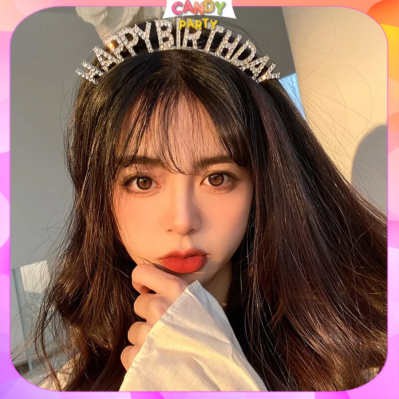 Cài Tóc Chữ HAPPY BIRTHDAY, Bờm Tóc Sinh Nhật Đính Đá Kim Cương Lấp Lánh Sang Trọng Dành Cho Nữ