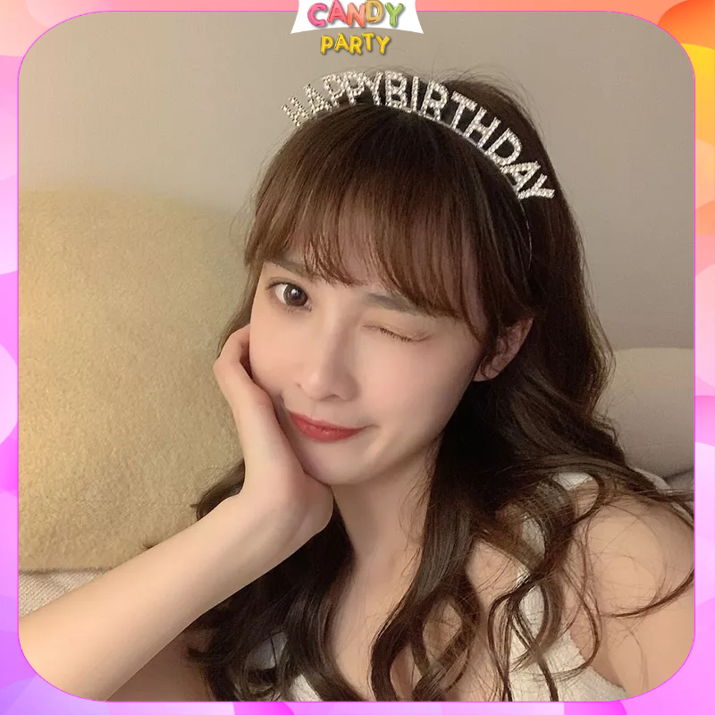 Cài Tóc Chữ HAPPY BIRTHDAY, Bờm Tóc Sinh Nhật Đính Đá Kim Cương Lấp Lánh Sang Trọng Dành Cho Nữ